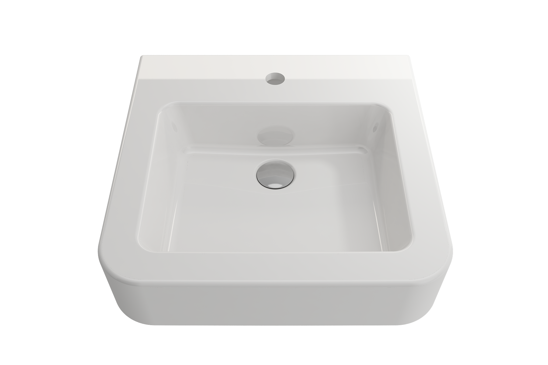 BOCCHI Parma 20" Rectangle Wallmount Fireclay Bathroom Sink, White, Single Faucet Hole, 1122-001-0126