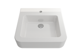 BOCCHI Parma 20" Rectangle Wallmount Fireclay Bathroom Sink, White, Single Faucet Hole, 1122-001-0126