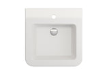 BOCCHI Parma 20" Rectangle Wallmount Fireclay Bathroom Sink, White, Single Faucet Hole, 1122-001-0126