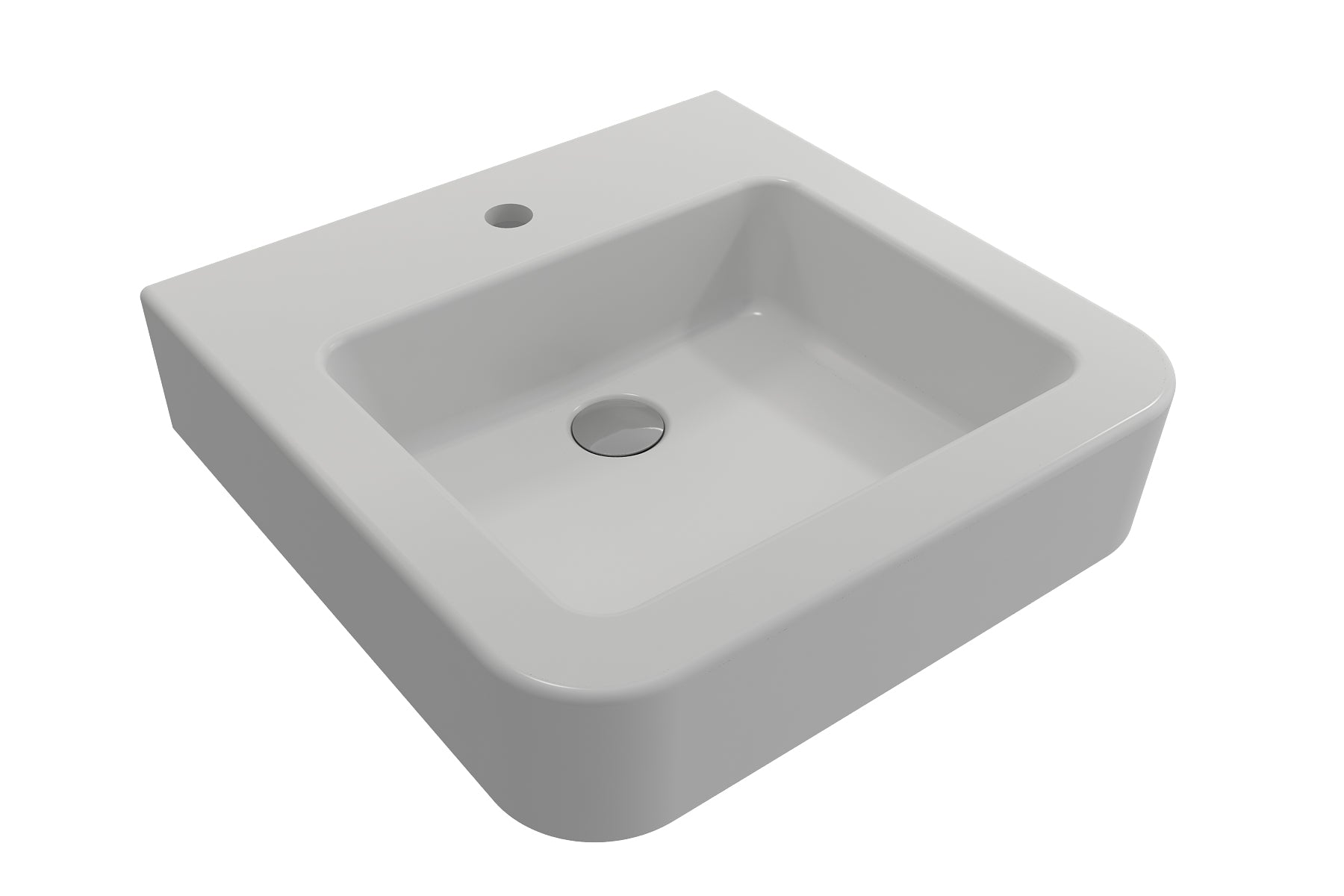 BOCCHI Parma 20" Rectangle Wallmount Fireclay Bathroom Sink, Matte White, Single Faucet Hole, 1122-002-0126