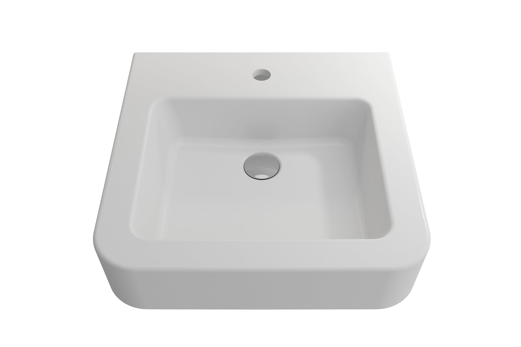 BOCCHI Parma 20" Rectangle Wallmount Fireclay Bathroom Sink, Matte White, Single Faucet Hole, 1122-002-0126