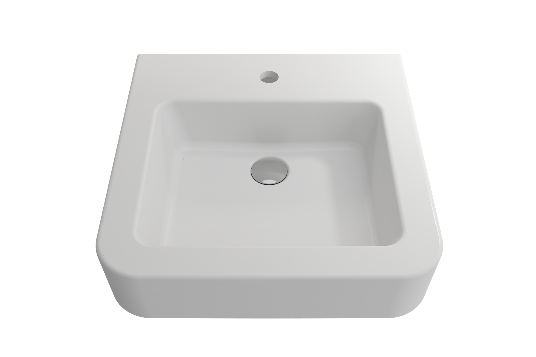 BOCCHI Parma 20" Rectangle Wallmount Fireclay Bathroom Sink, Matte White, Single Faucet Hole, 1122-002-0126