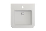 BOCCHI Parma 20" Rectangle Wallmount Fireclay Bathroom Sink, Matte White, Single Faucet Hole, 1122-002-0126