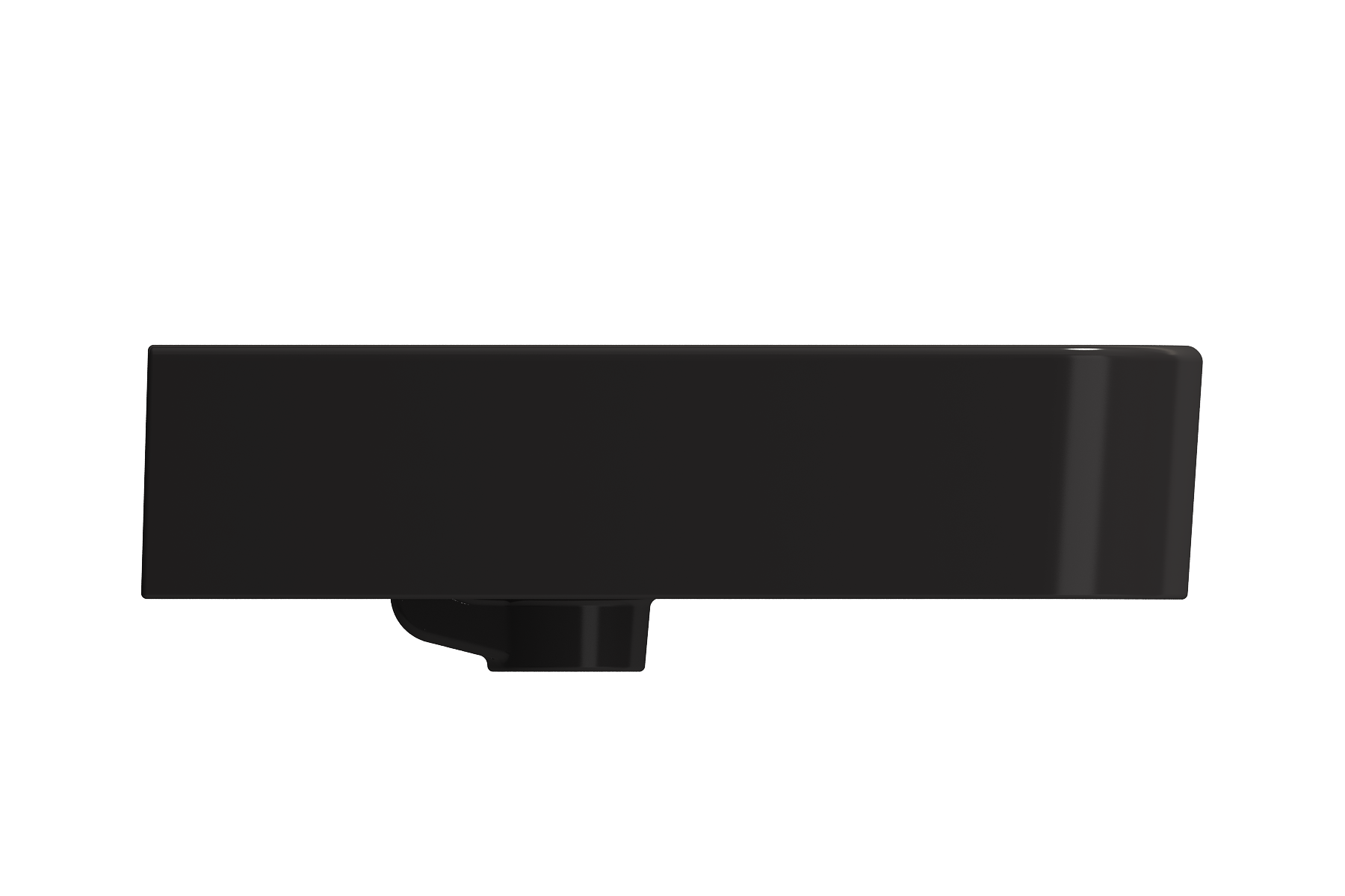 Alternate Image for BOCCHI Parma 20" Rectangle Wallmount Fireclay Bathroom Sink, Matte Black, Single Faucet Hole, 1122-004-0126