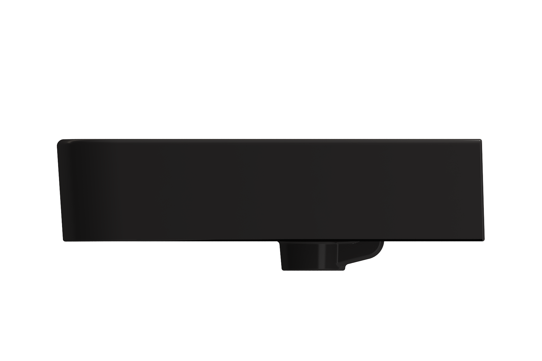 Alternate Image for BOCCHI Parma 20" Rectangle Wallmount Fireclay Bathroom Sink, Matte Black, Single Faucet Hole, 1122-004-0126