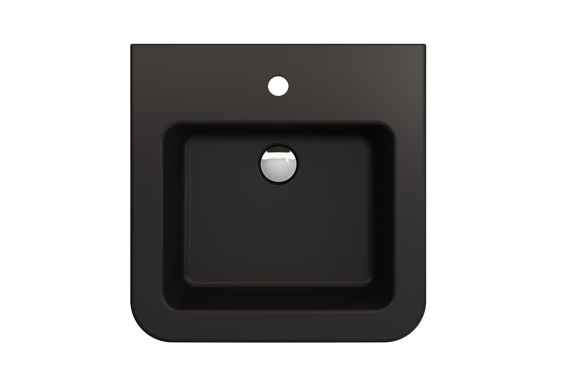 Alternate Image for BOCCHI Parma 20" Rectangle Wallmount Fireclay Bathroom Sink, Matte Black, Single Faucet Hole, 1122-004-0126
