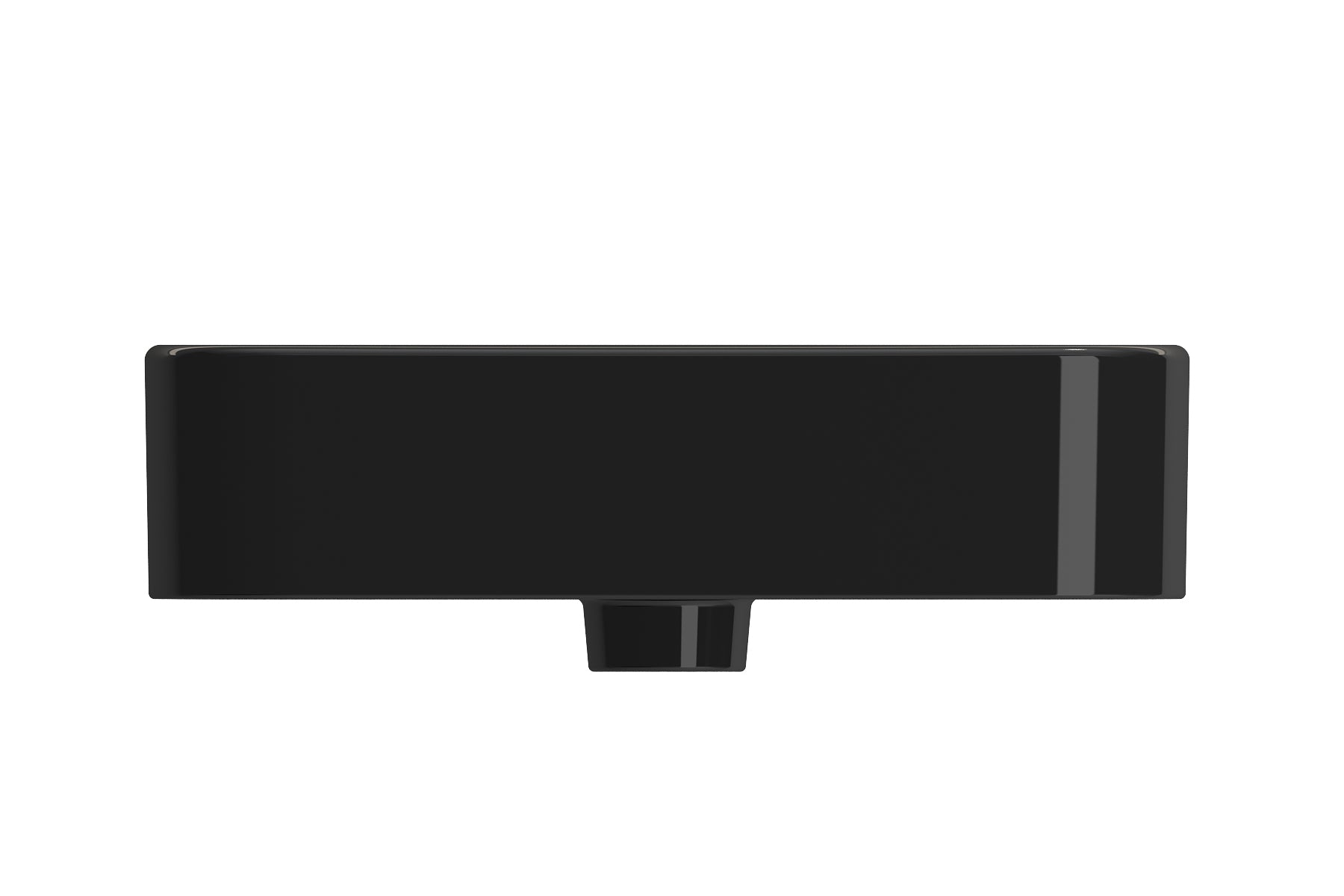 BOCCHI Parma 20" Rectangle Wallmount Fireclay Bathroom Sink, Black, Single Faucet Hole, 1122-005-0126