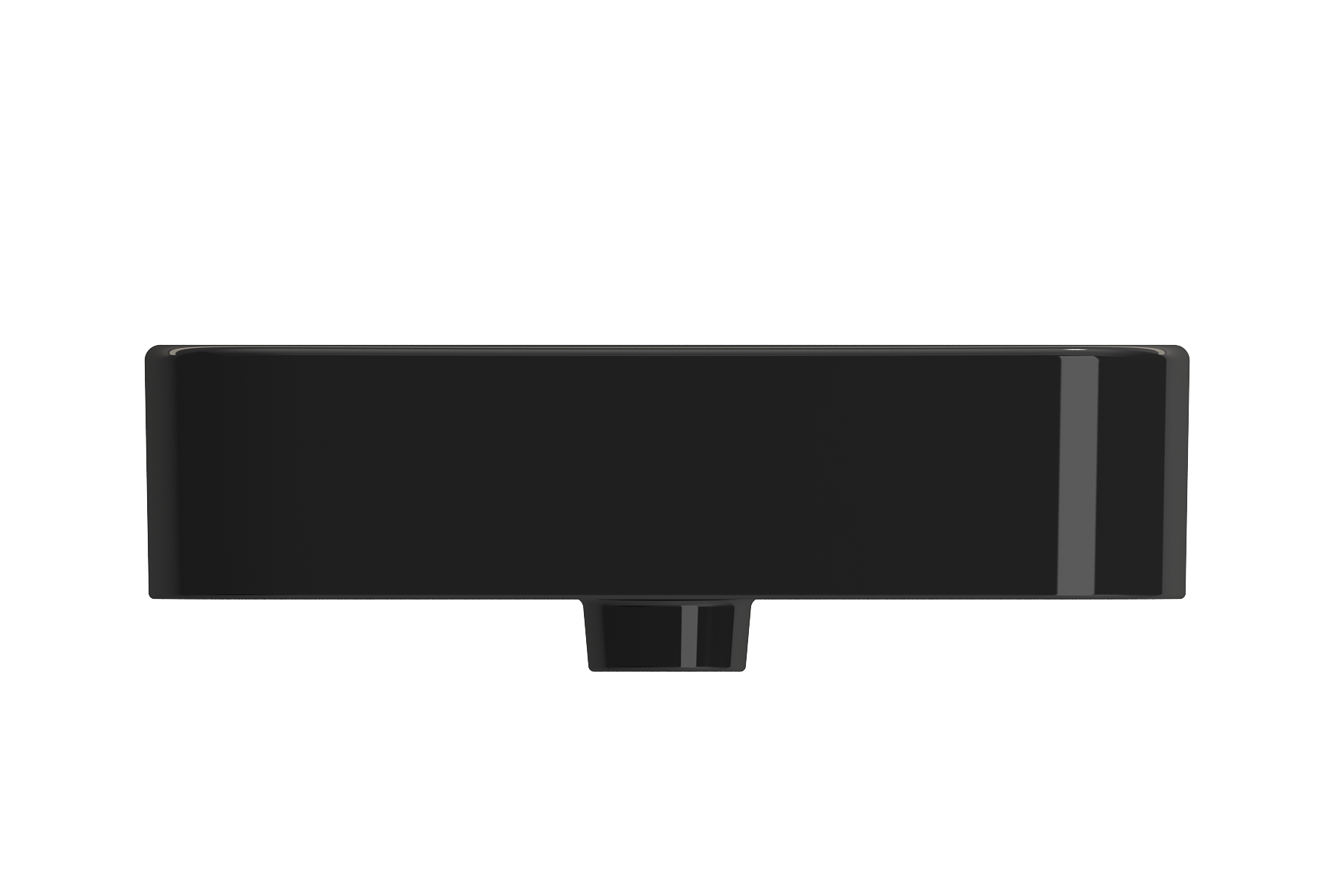 BOCCHI Parma 20" Rectangle Wallmount Fireclay Bathroom Sink, Black, Single Faucet Hole, 1122-005-0126