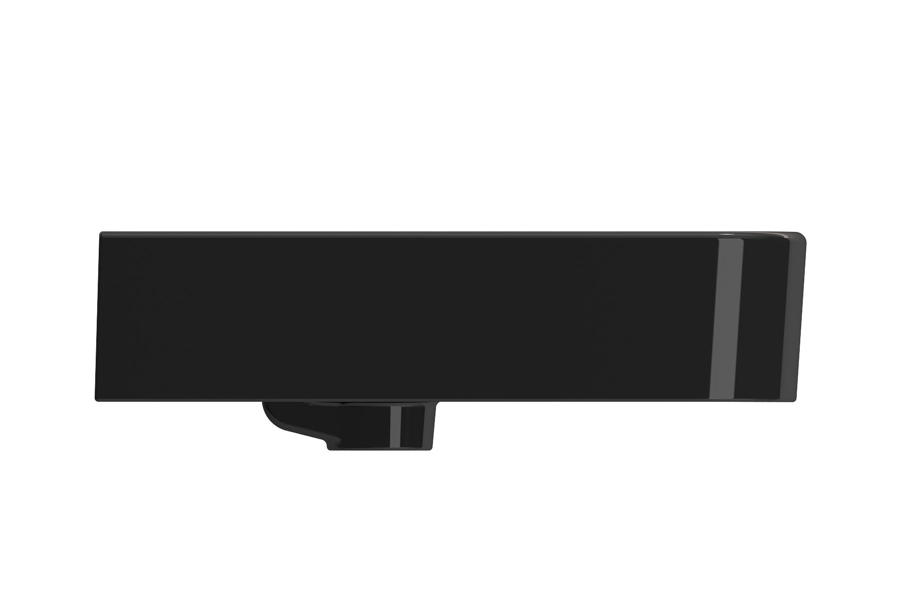 BOCCHI Parma 20" Rectangle Wallmount Fireclay Bathroom Sink, Black, Single Faucet Hole, 1122-005-0126