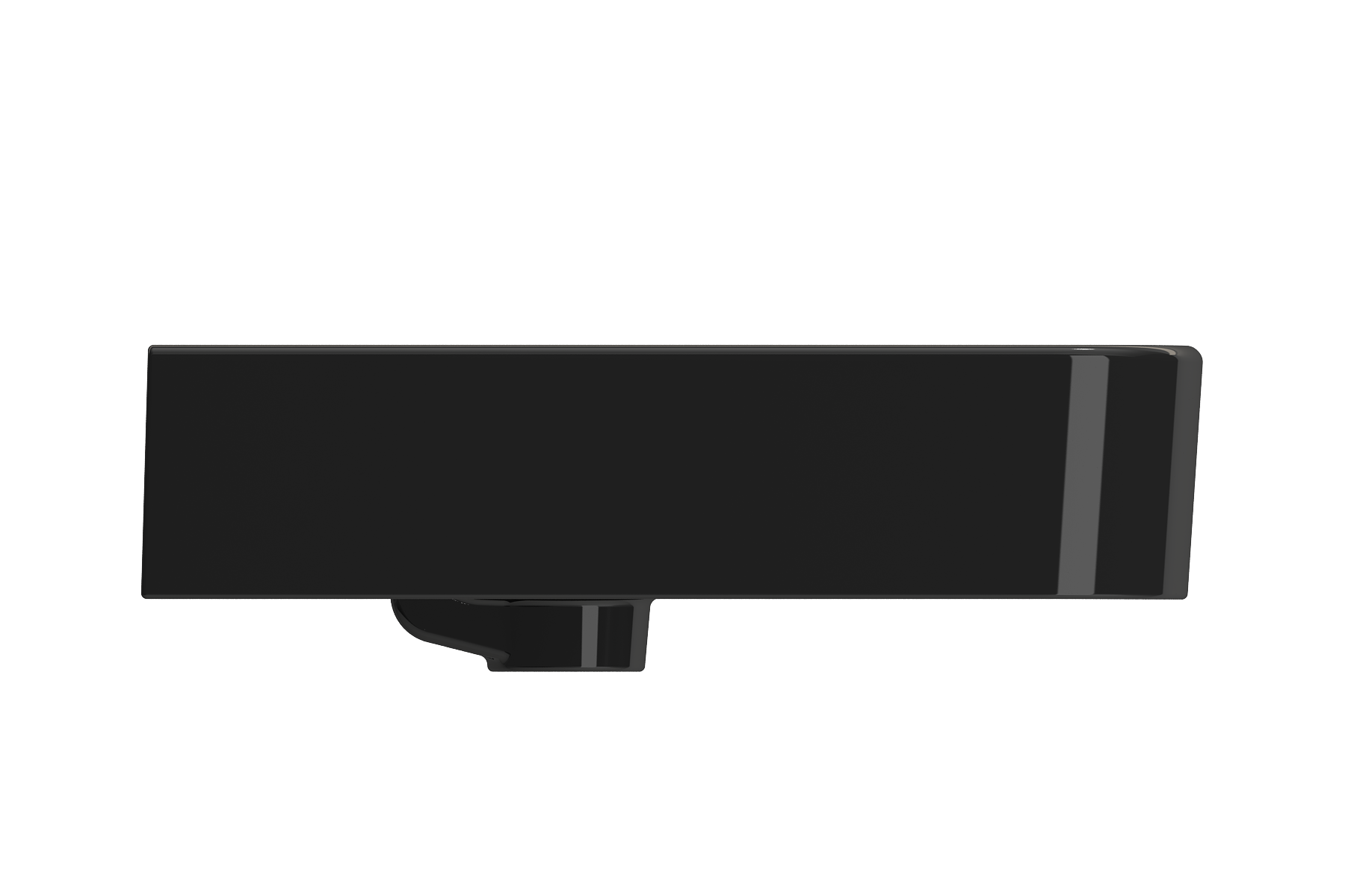 BOCCHI Parma 20" Rectangle Wallmount Fireclay Bathroom Sink, Black, Single Faucet Hole, 1122-005-0126