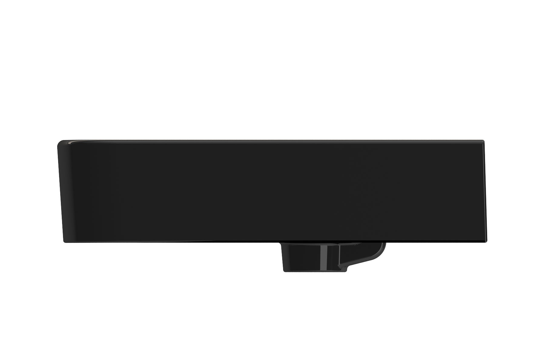 BOCCHI Parma 20" Rectangle Wallmount Fireclay Bathroom Sink, Black, Single Faucet Hole, 1122-005-0126
