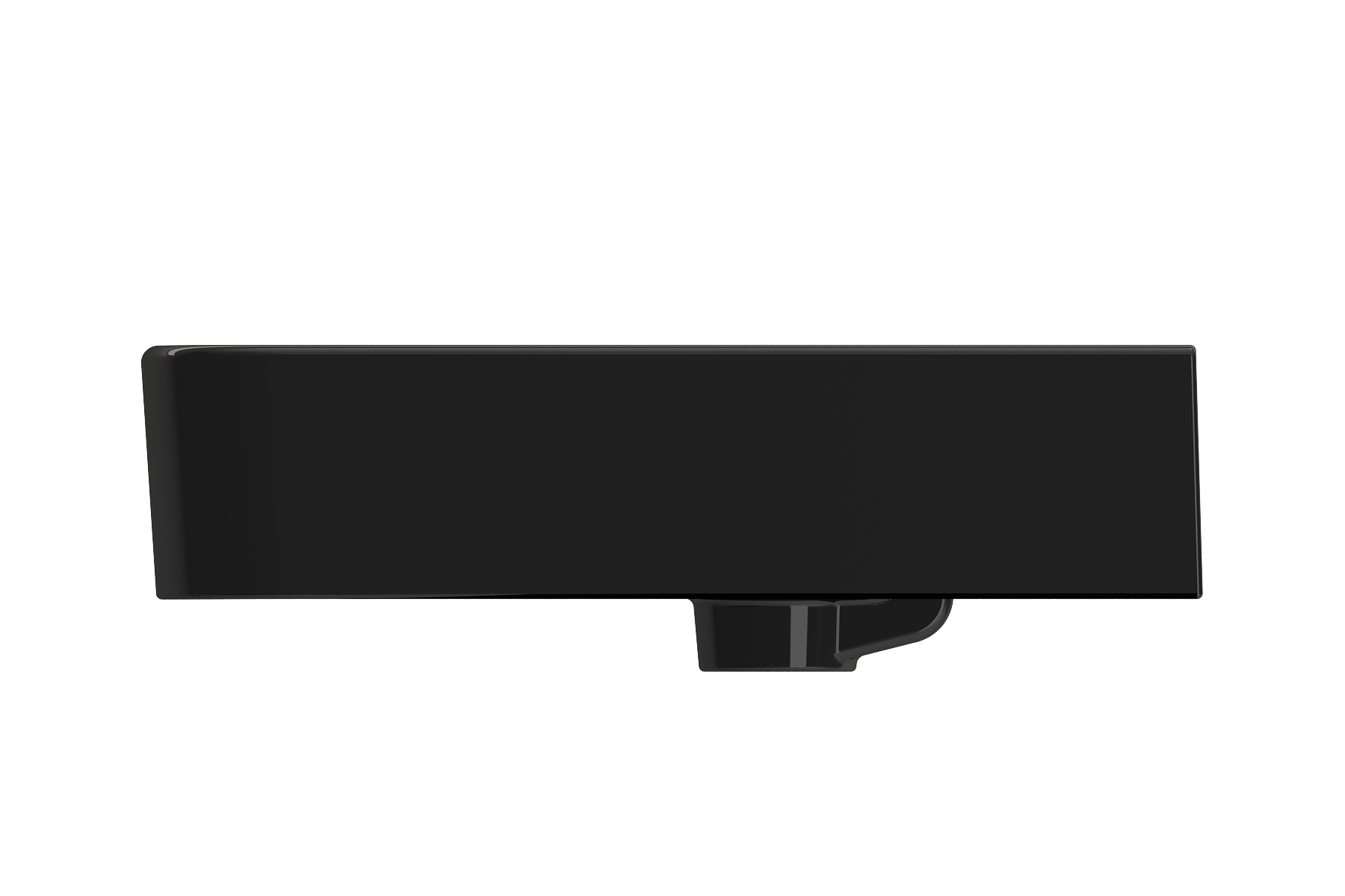 BOCCHI Parma 20" Rectangle Wallmount Fireclay Bathroom Sink, Black, Single Faucet Hole, 1122-005-0126