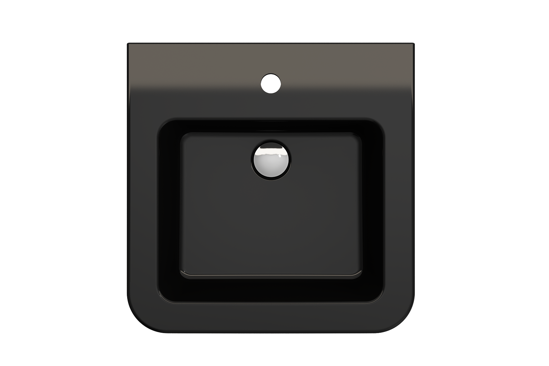 BOCCHI Parma 20" Rectangle Wallmount Fireclay Bathroom Sink, Black, Single Faucet Hole, 1122-005-0126