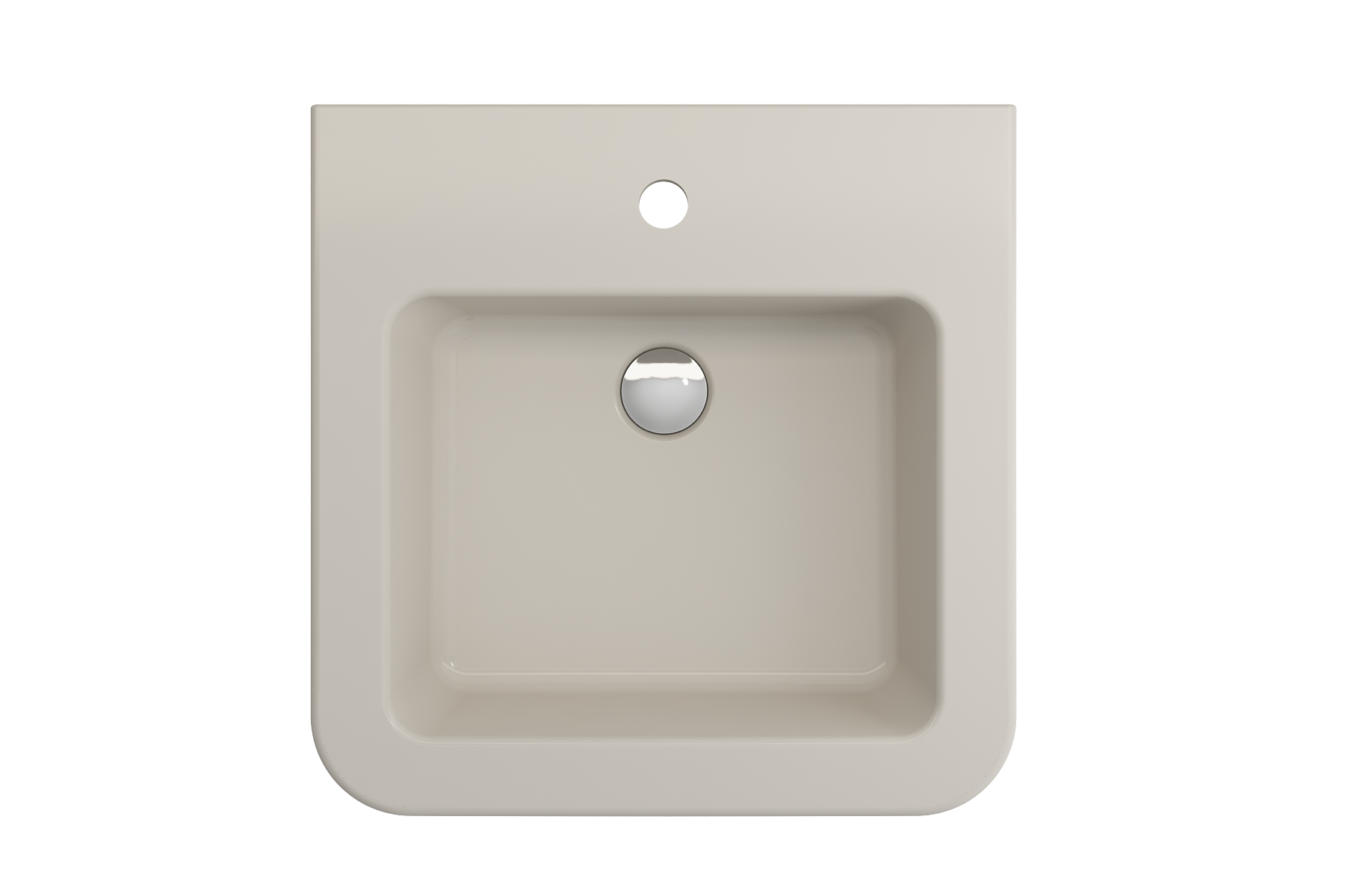 BOCCHI Parma 20" Rectangle Wallmount Fireclay Bathroom Sink, Biscuit, Single Faucet Hole, 1122-014-0126