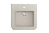 BOCCHI Parma 20" Rectangle Wallmount Fireclay Bathroom Sink, Biscuit, Single Faucet Hole, 1122-014-0126