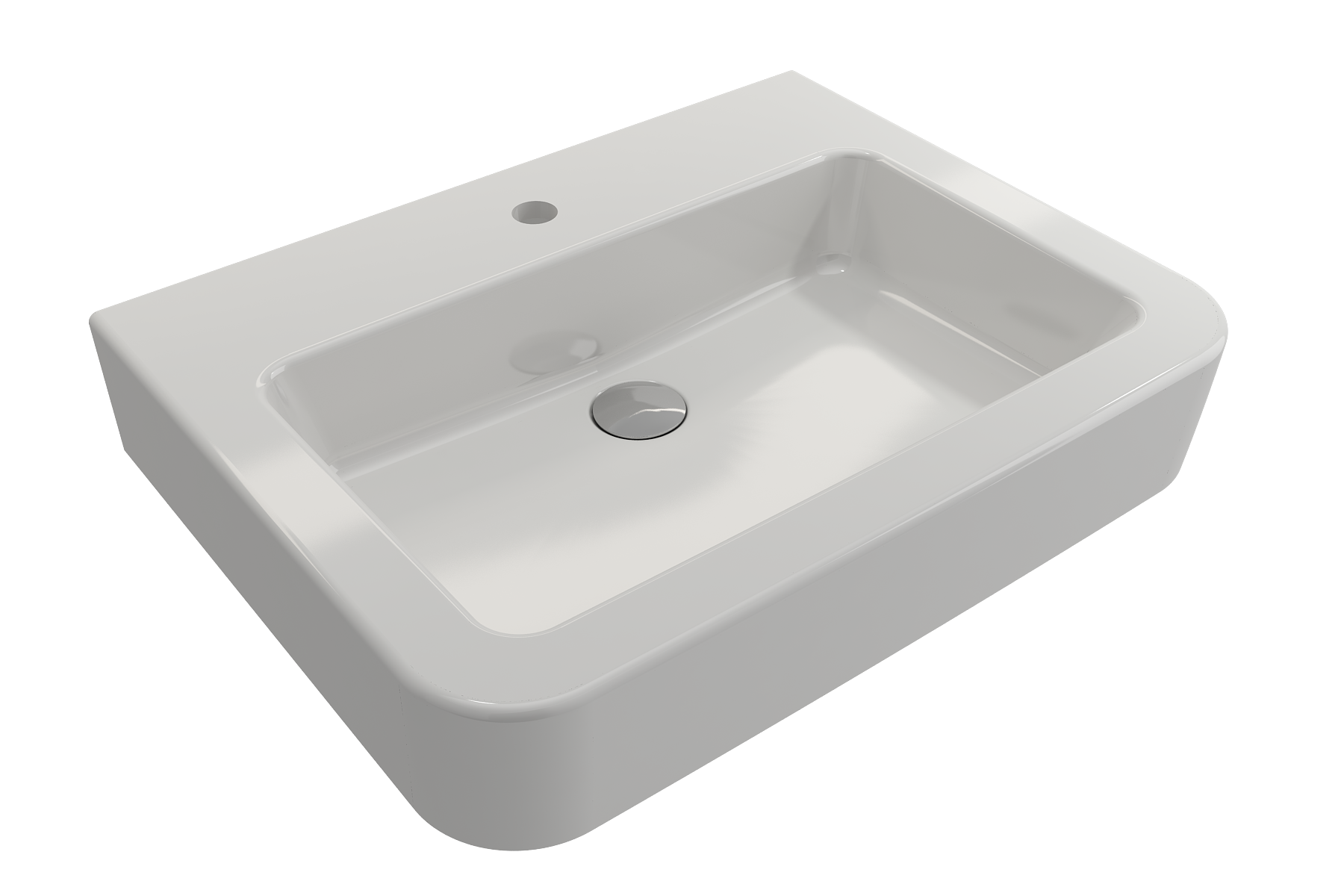 BOCCHI Parma 26" Rectangle Wallmount Fireclay Bathroom Sink, White, Single Faucet Hole, 1123-001-0126