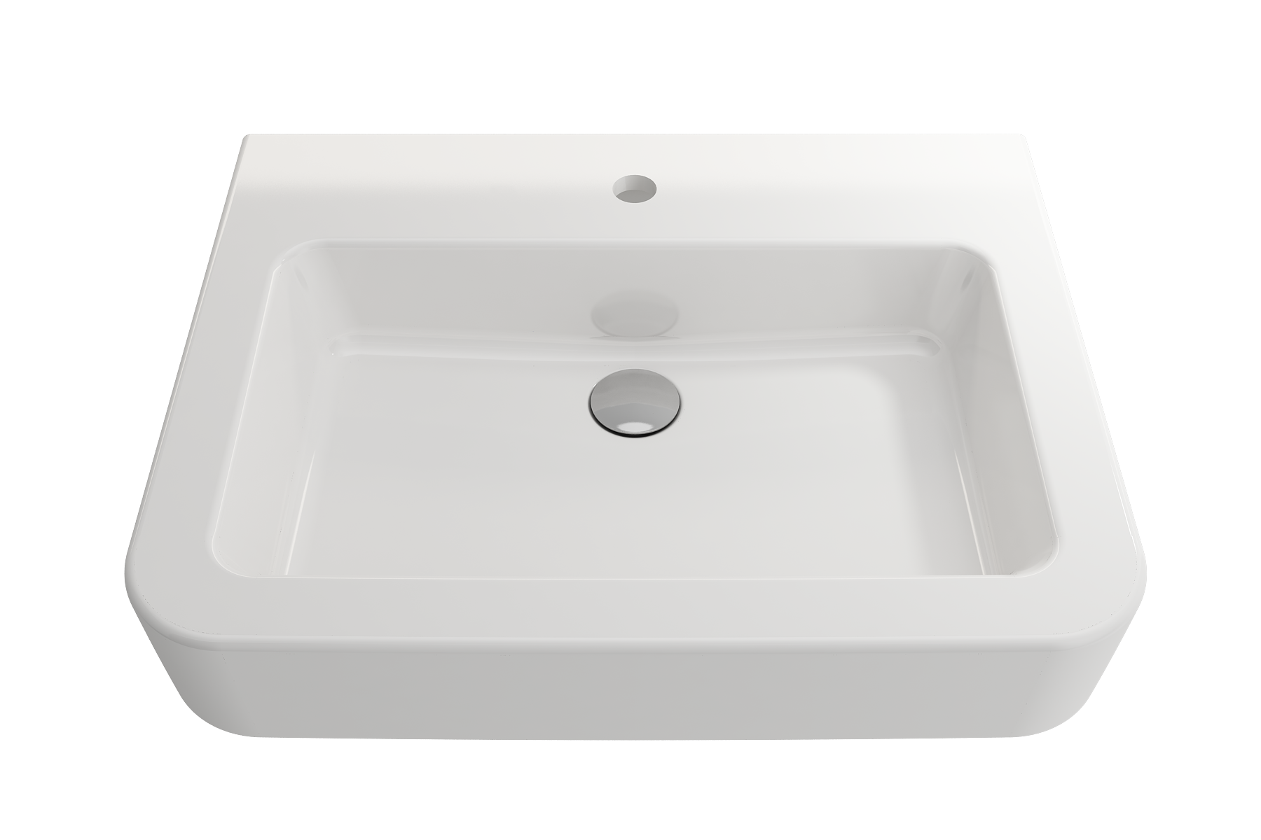 BOCCHI Parma 26" Rectangle Wallmount Fireclay Bathroom Sink, White, Single Faucet Hole, 1123-001-0126