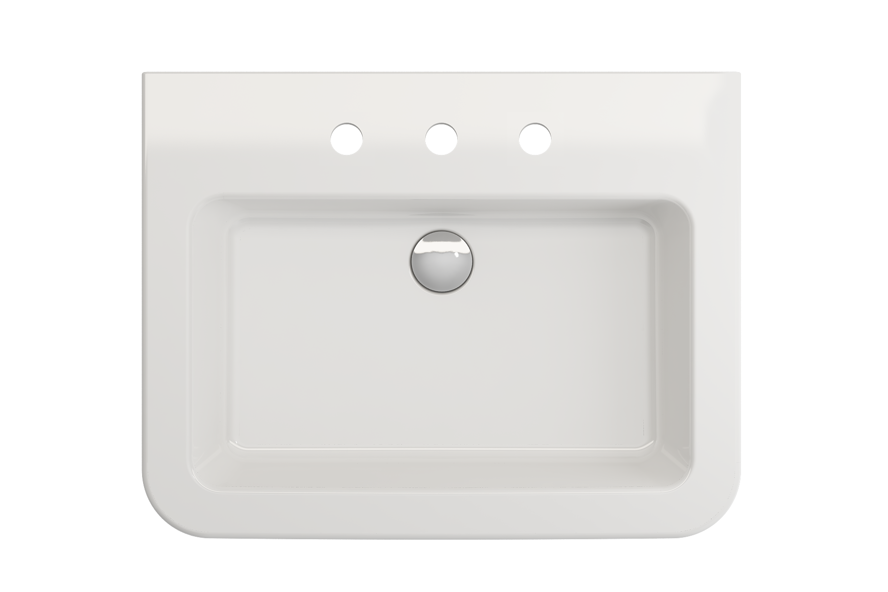 BOCCHI Parma 26" Rectangle Wallmount Fireclay Bathroom Sink, White, 3 Faucet Hole, 1123-001-0127