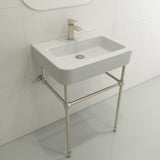 BOCCHI Parma 26" Rectangle Wallmount Fireclay Bathroom Sink, Matte White, Single Faucet Hole, 1123-002-0126