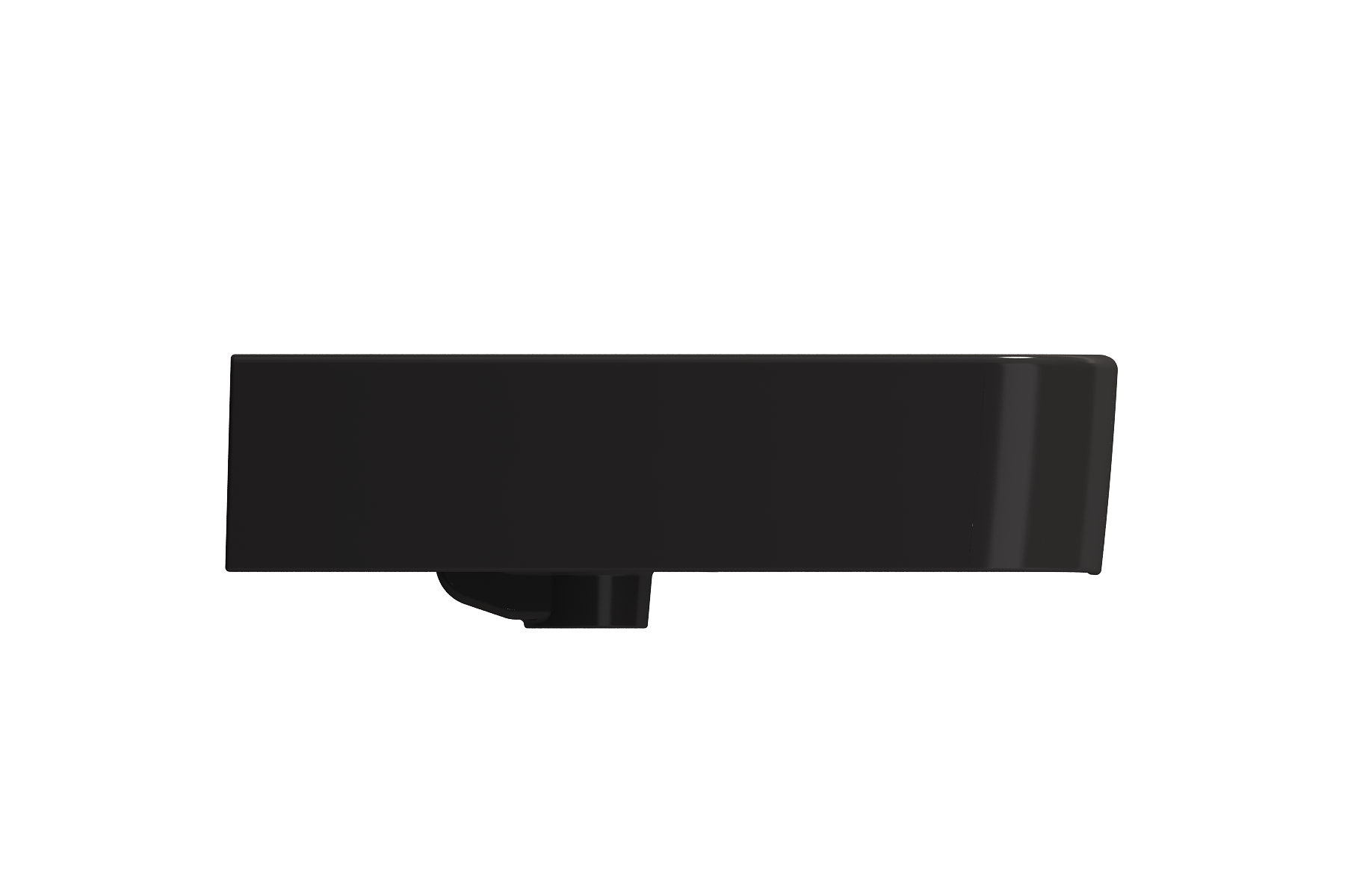 BOCCHI Parma 26" Rectangle Wallmount Fireclay Bathroom Sink, Matte Black, Single Faucet Hole, 1123-004-0126