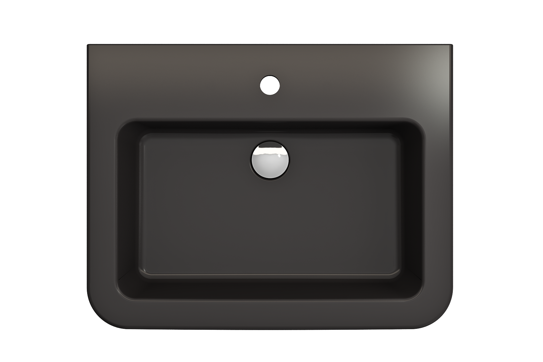 BOCCHI Parma 26" Rectangle Wallmount Fireclay Bathroom Sink, Matte Black, Single Faucet Hole, 1123-004-0126