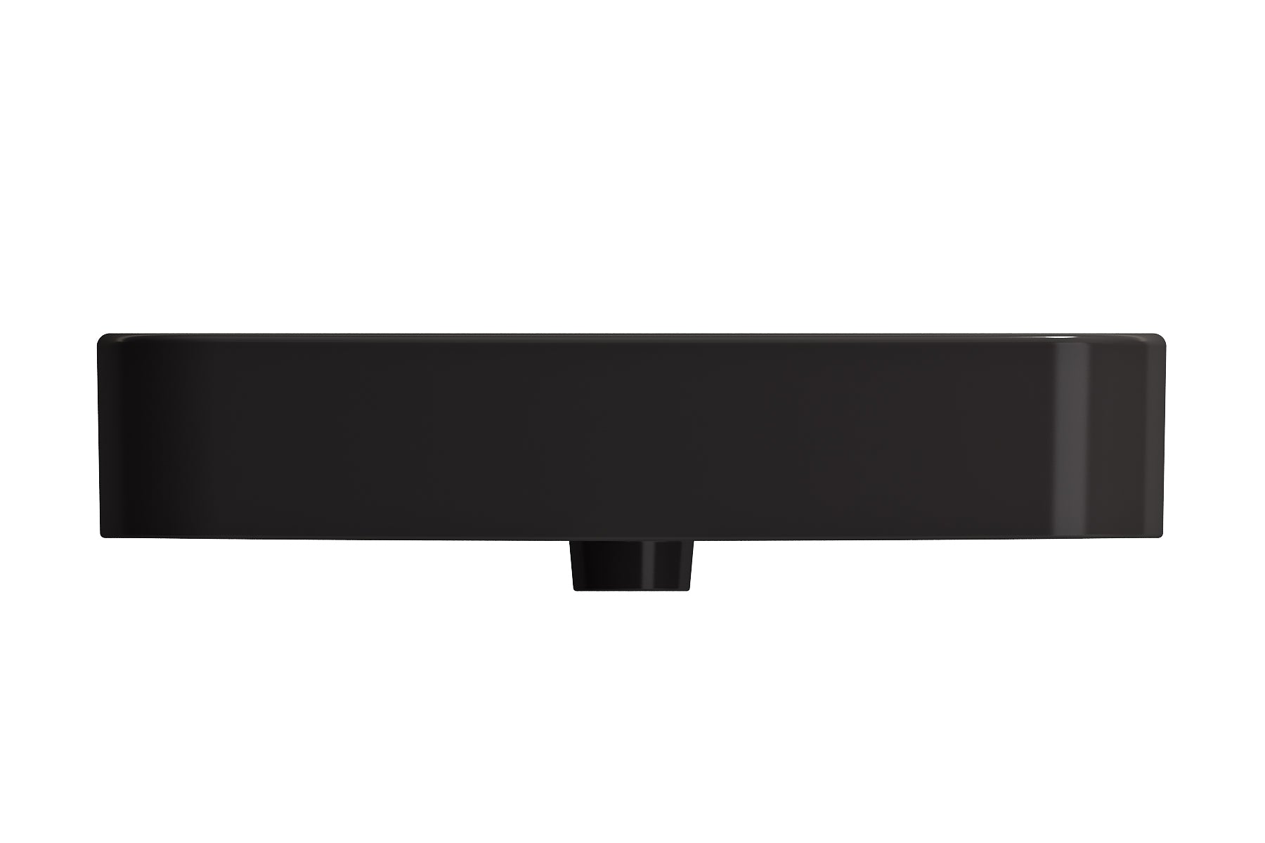 BOCCHI Parma 26" Rectangle Wallmount Fireclay Bathroom Sink, Matte Black, 3 Faucet Hole, 1123-004-0127