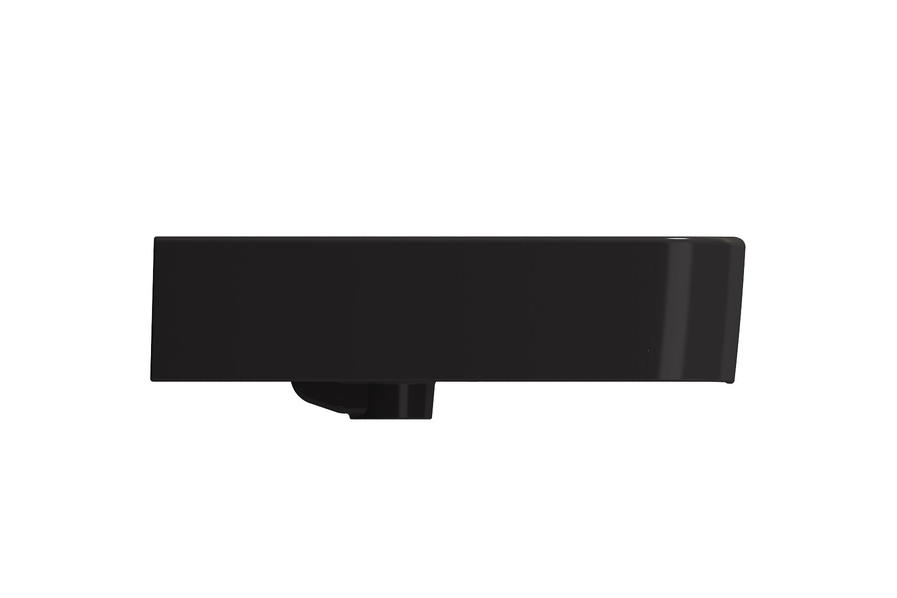BOCCHI Parma 26" Rectangle Wallmount Fireclay Bathroom Sink, Matte Black, 3 Faucet Hole, 1123-004-0127