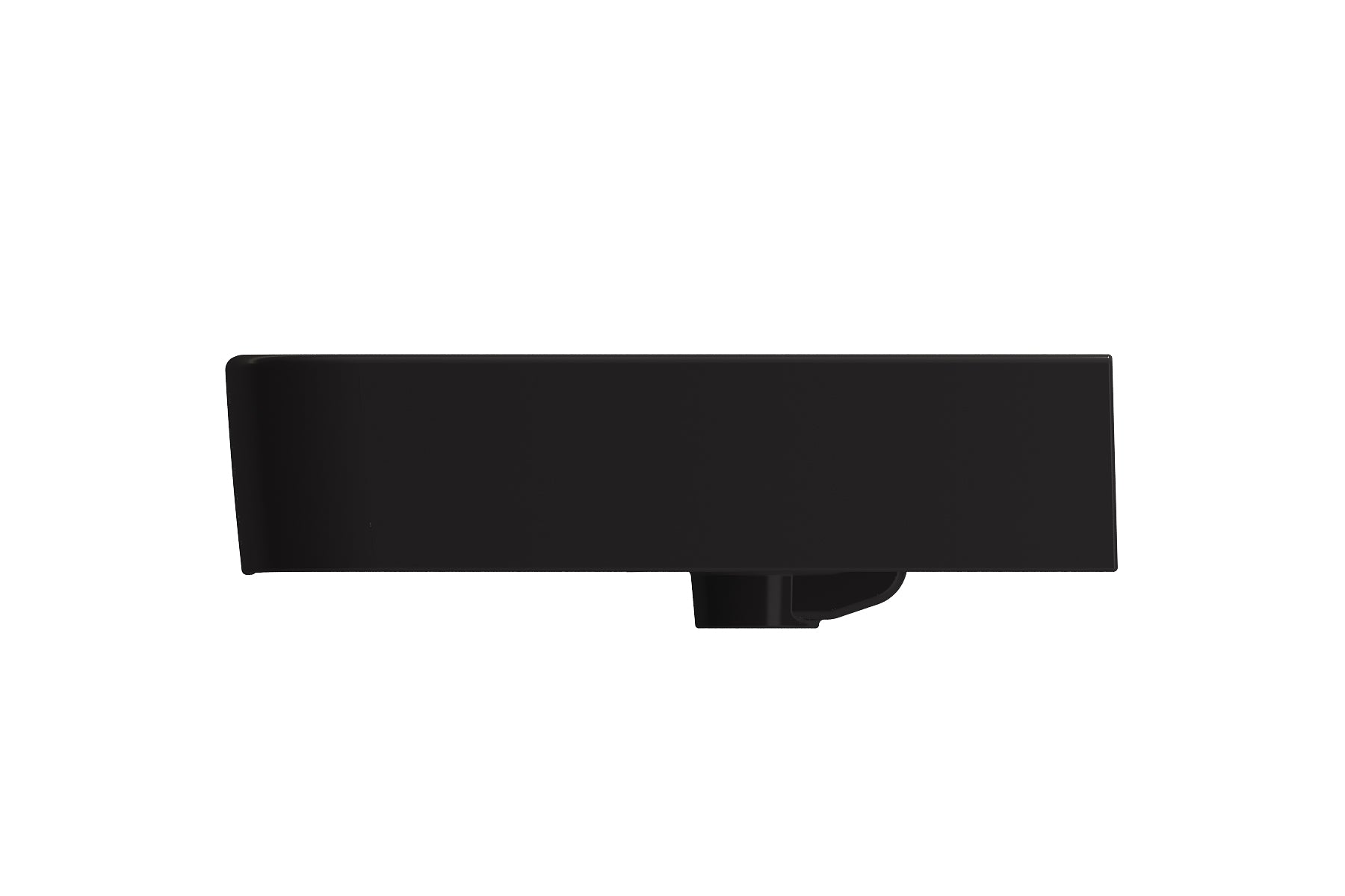 BOCCHI Parma 26" Rectangle Wallmount Fireclay Bathroom Sink, Matte Black, 3 Faucet Hole, 1123-004-0127