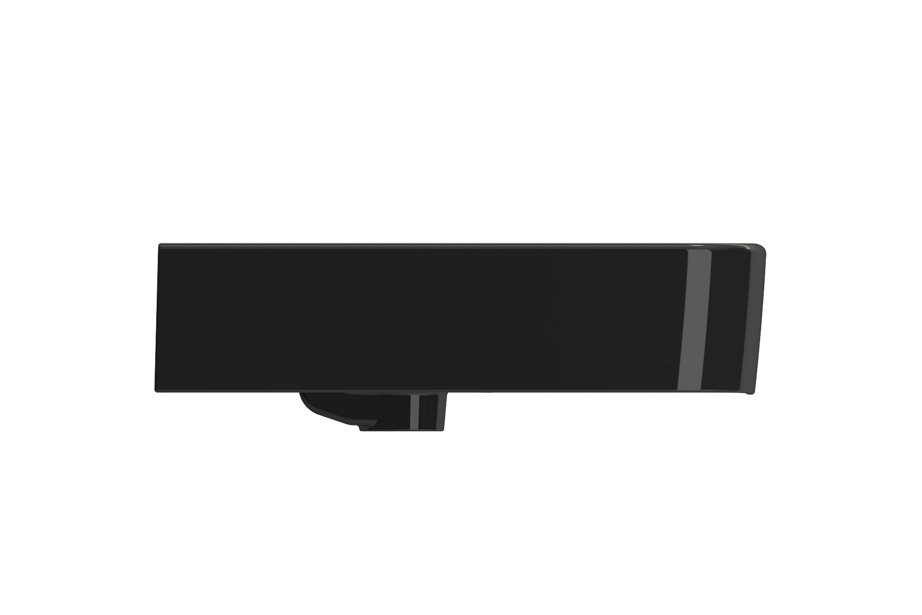 BOCCHI Parma 26" Rectangle Wallmount Fireclay Bathroom Sink, Black, Single Faucet Hole, 1123-005-0126