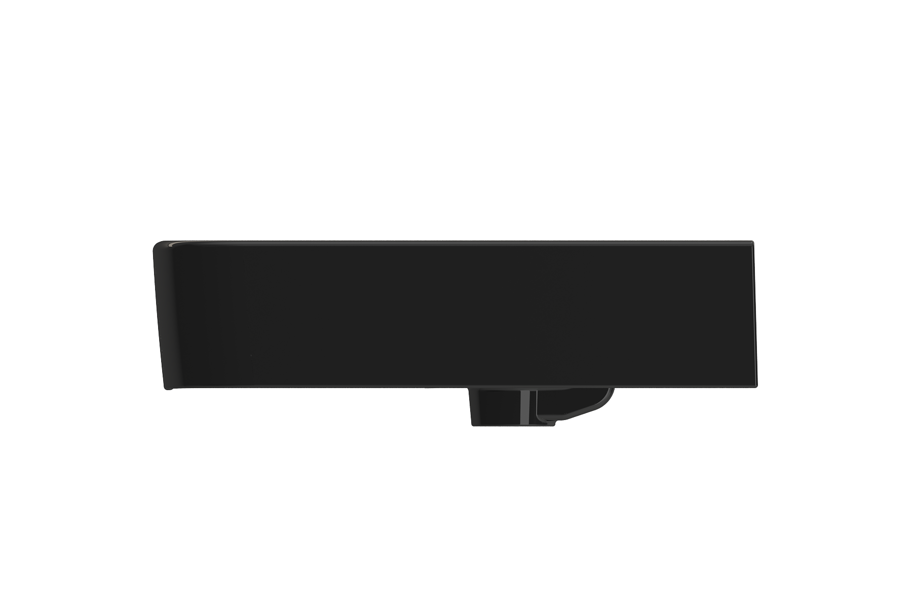 BOCCHI Parma 26" Rectangle Wallmount Fireclay Bathroom Sink, Black, Single Faucet Hole, 1123-005-0126