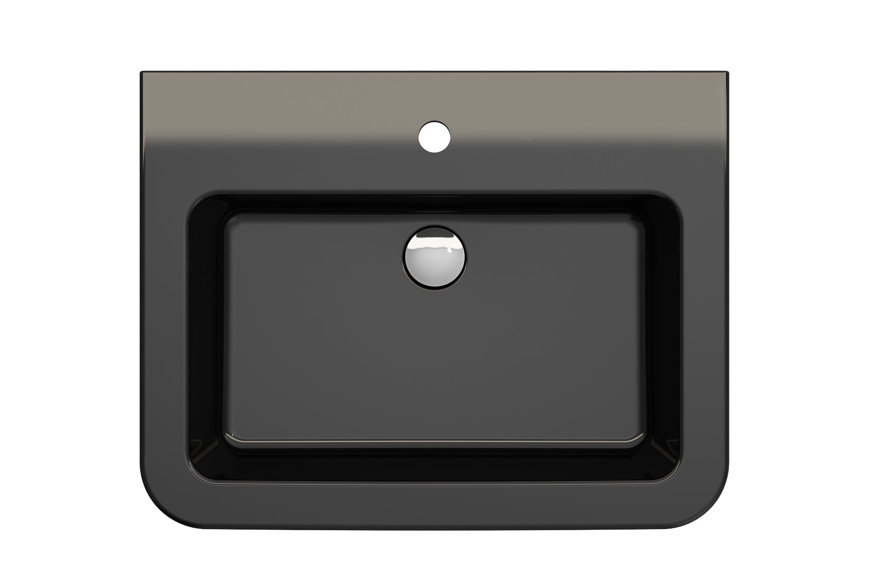 BOCCHI Parma 26" Rectangle Wallmount Fireclay Bathroom Sink, Black, Single Faucet Hole, 1123-005-0126