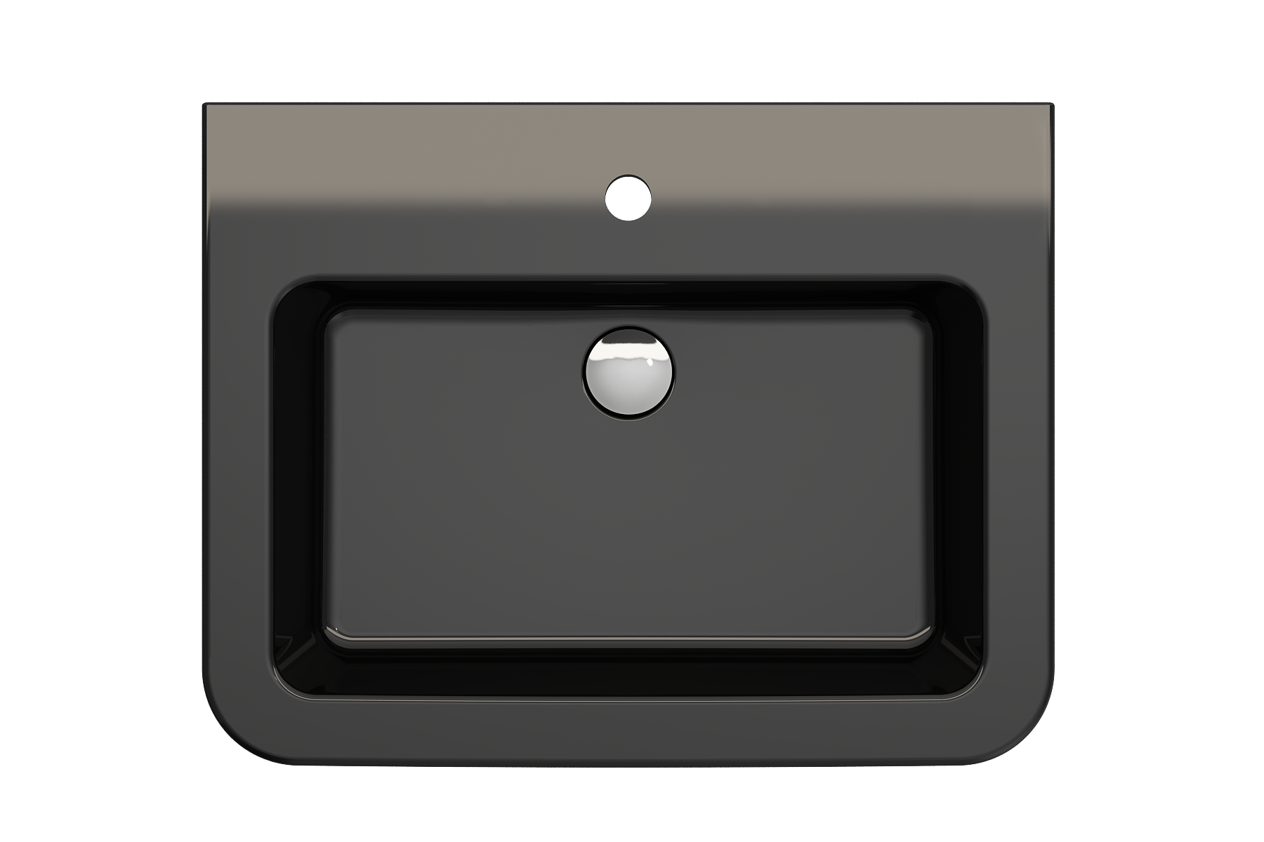BOCCHI Parma 26" Rectangle Wallmount Fireclay Bathroom Sink, Black, Single Faucet Hole, 1123-005-0126