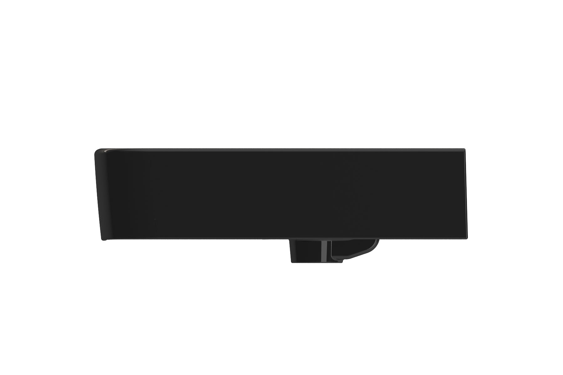 BOCCHI Parma 26" Rectangle Wallmount Fireclay Bathroom Sink, Black, 3 Faucet Hole, 1123-005-0127
