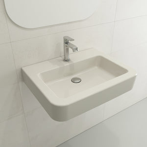 Alternate Image for BOCCHI Parma 26" Rectangle Wallmount Fireclay Bathroom Sink, Biscuit, Single Faucet Hole, 1123-014-0126