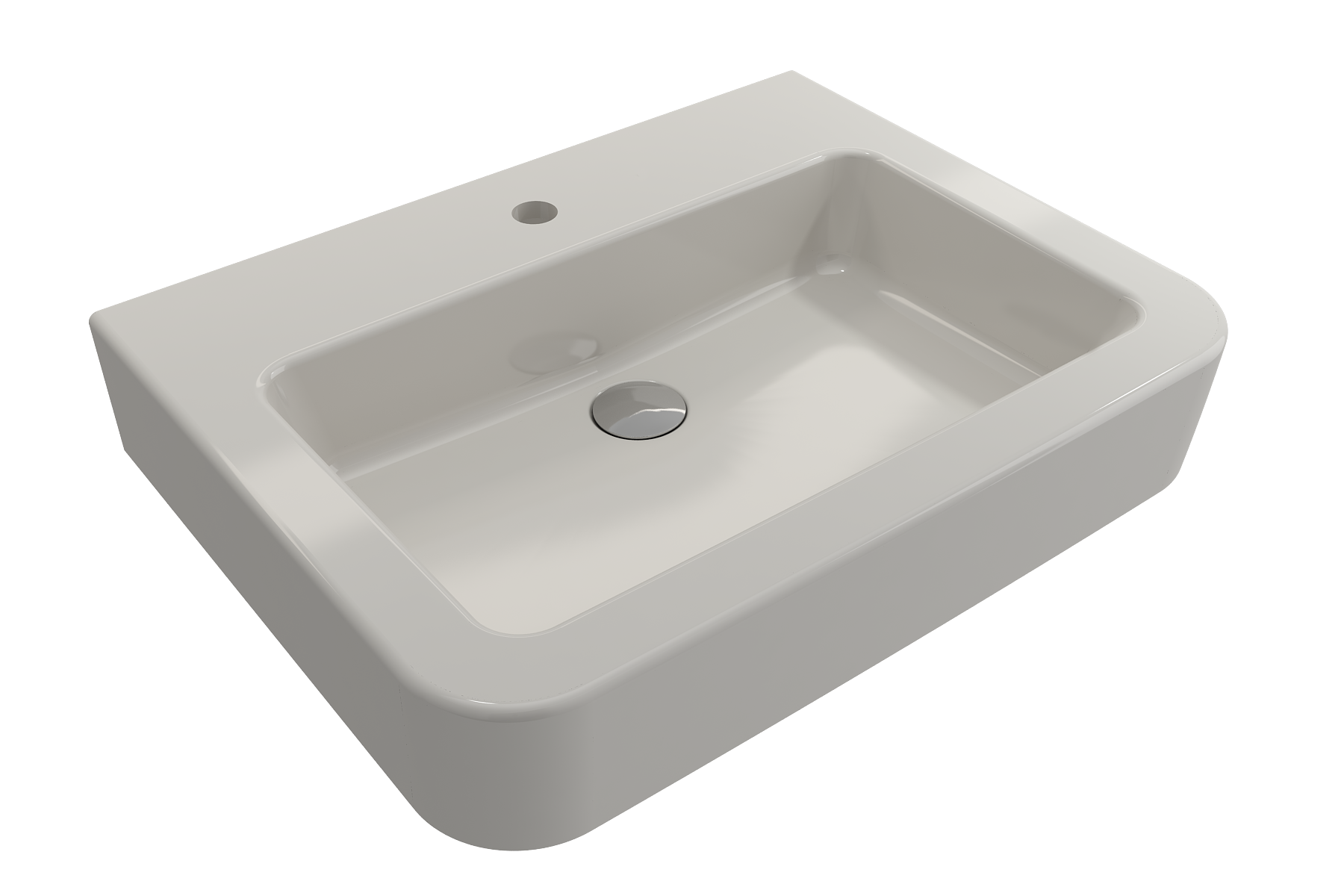 BOCCHI Parma 26" Rectangle Wallmount Fireclay Bathroom Sink, Biscuit, Single Faucet Hole, 1123-014-0126
