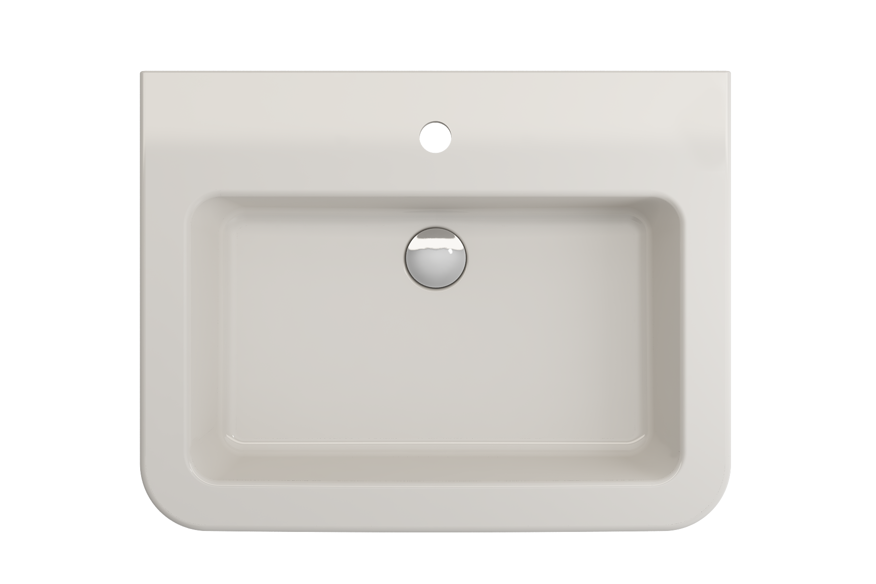 BOCCHI Parma 26" Rectangle Wallmount Fireclay Bathroom Sink, Biscuit, Single Faucet Hole, 1123-014-0126