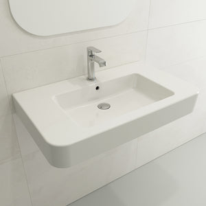 Alternate Image for BOCCHI Parma 34" Rectangle Wallmount Fireclay Bathroom Sink, White, Single Faucet Hole, 1124-001-0126
