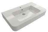 BOCCHI Parma 34" Rectangle Wallmount Fireclay Bathroom Sink, White, Single Faucet Hole, 1124-001-0126