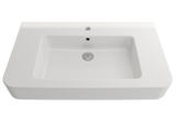 BOCCHI Parma 34" Rectangle Wallmount Fireclay Bathroom Sink, White, Single Faucet Hole, 1124-001-0126