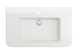 BOCCHI Parma 34" Rectangle Wallmount Fireclay Bathroom Sink, White, Single Faucet Hole, 1124-001-0126