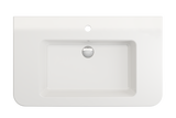 BOCCHI Parma 34" Rectangle Wallmount Fireclay Bathroom Sink, White, Single Faucet Hole, 1124-001-0126