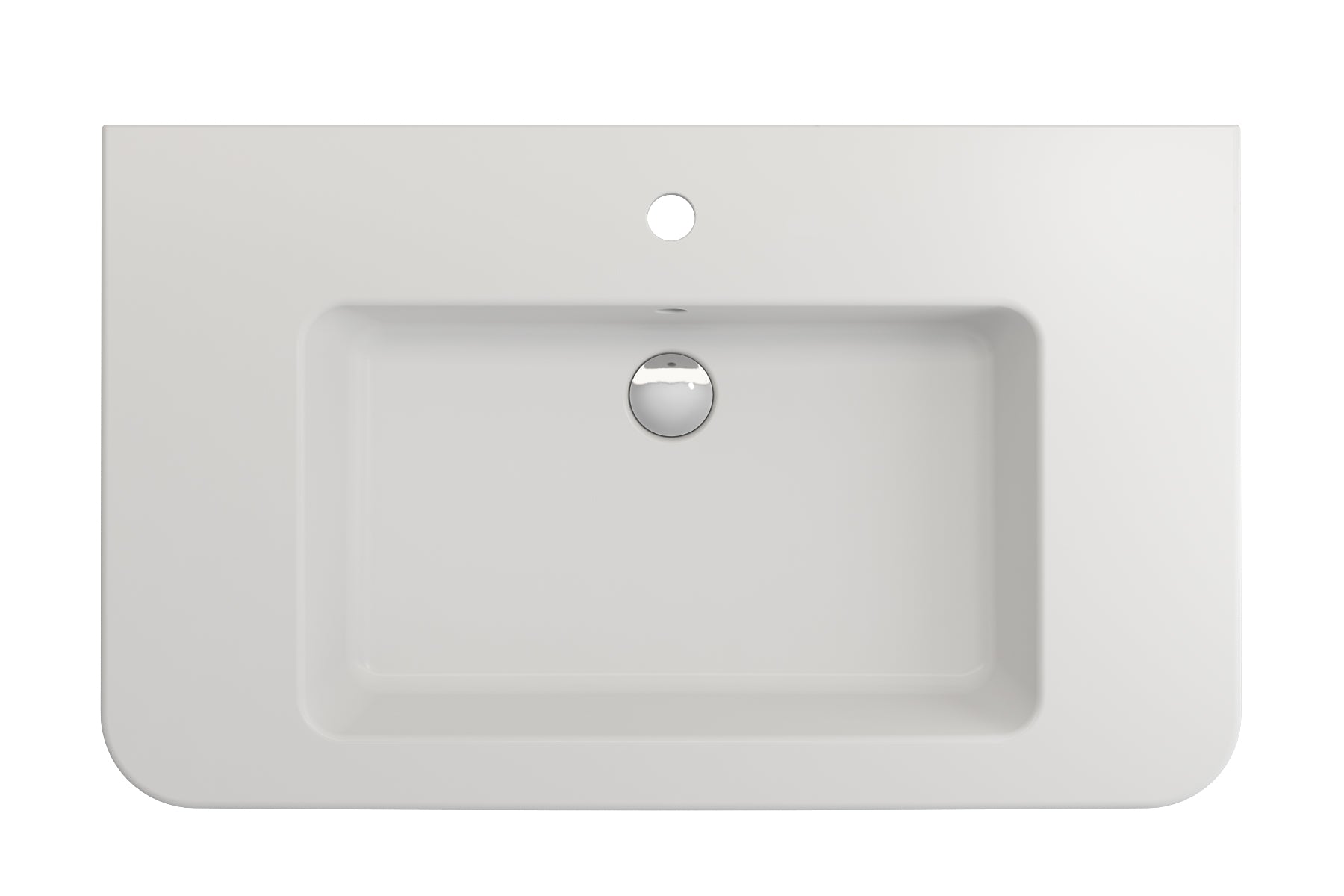 BOCCHI Parma 34" Rectangle Wallmount Fireclay Bathroom Sink, Matte White, Single Faucet Hole, 1124-002-0126
