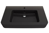 BOCCHI Parma 34" Rectangle Wallmount Fireclay Bathroom Sink, Matte Black, Single Faucet Hole, 1124-004-0126