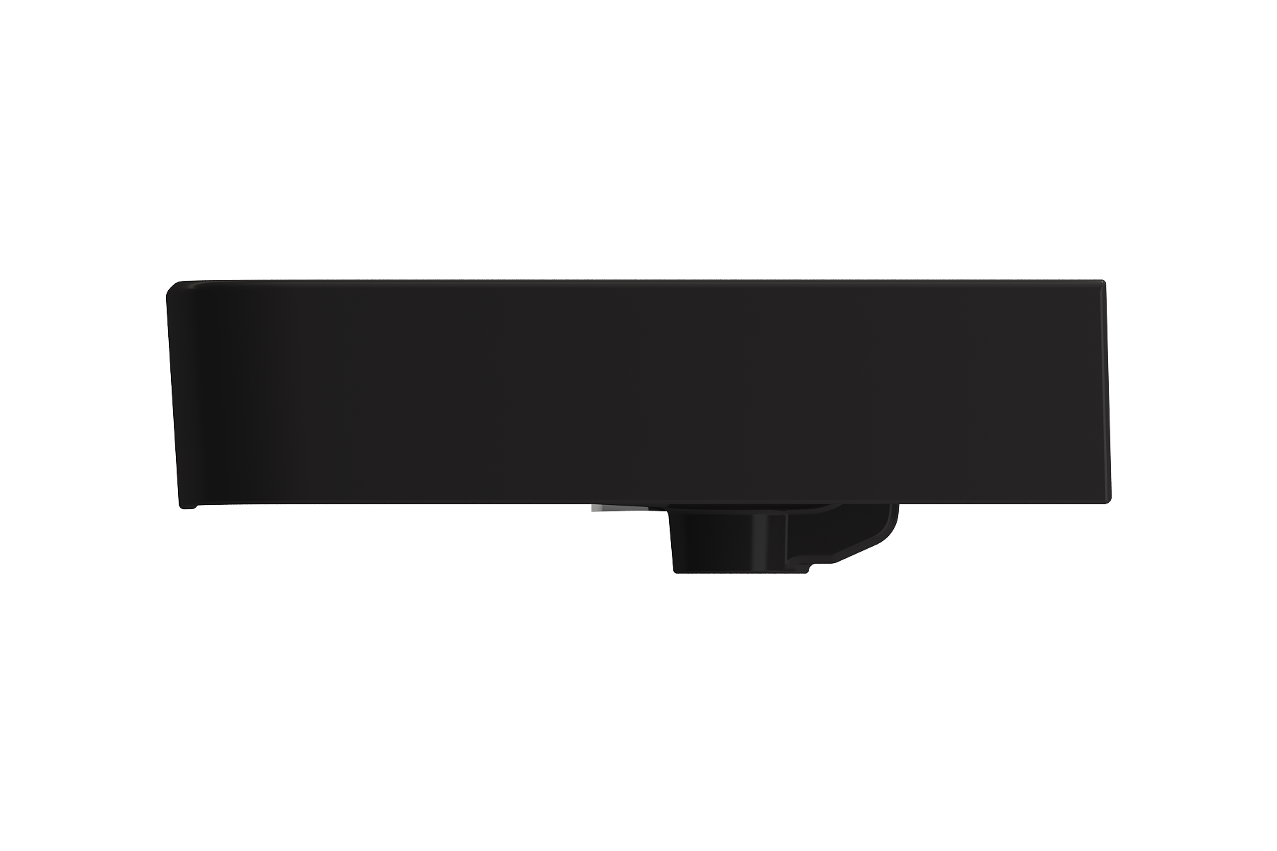 BOCCHI Parma 34" Rectangle Wallmount Fireclay Bathroom Sink, Matte Black, 3 Faucet Hole, 1124-004-0127