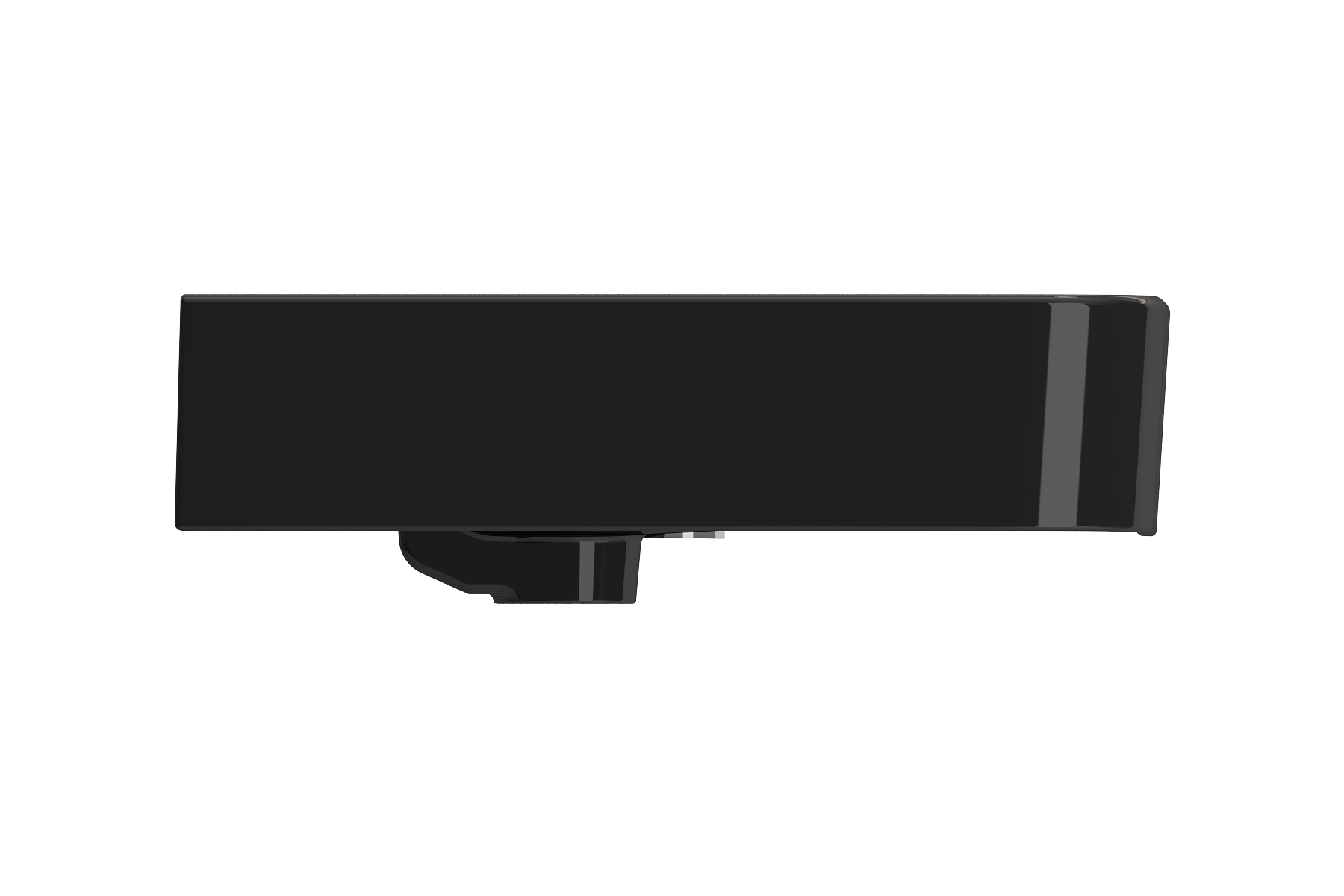 BOCCHI Parma 34" Rectangle Wallmount Fireclay Bathroom Sink, Black, Single Faucet Hole, 1124-005-0126