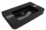 BOCCHI Parma 34" Rectangle Wallmount Fireclay Bathroom Sink, Black, Single Faucet Hole, 1124-005-0126