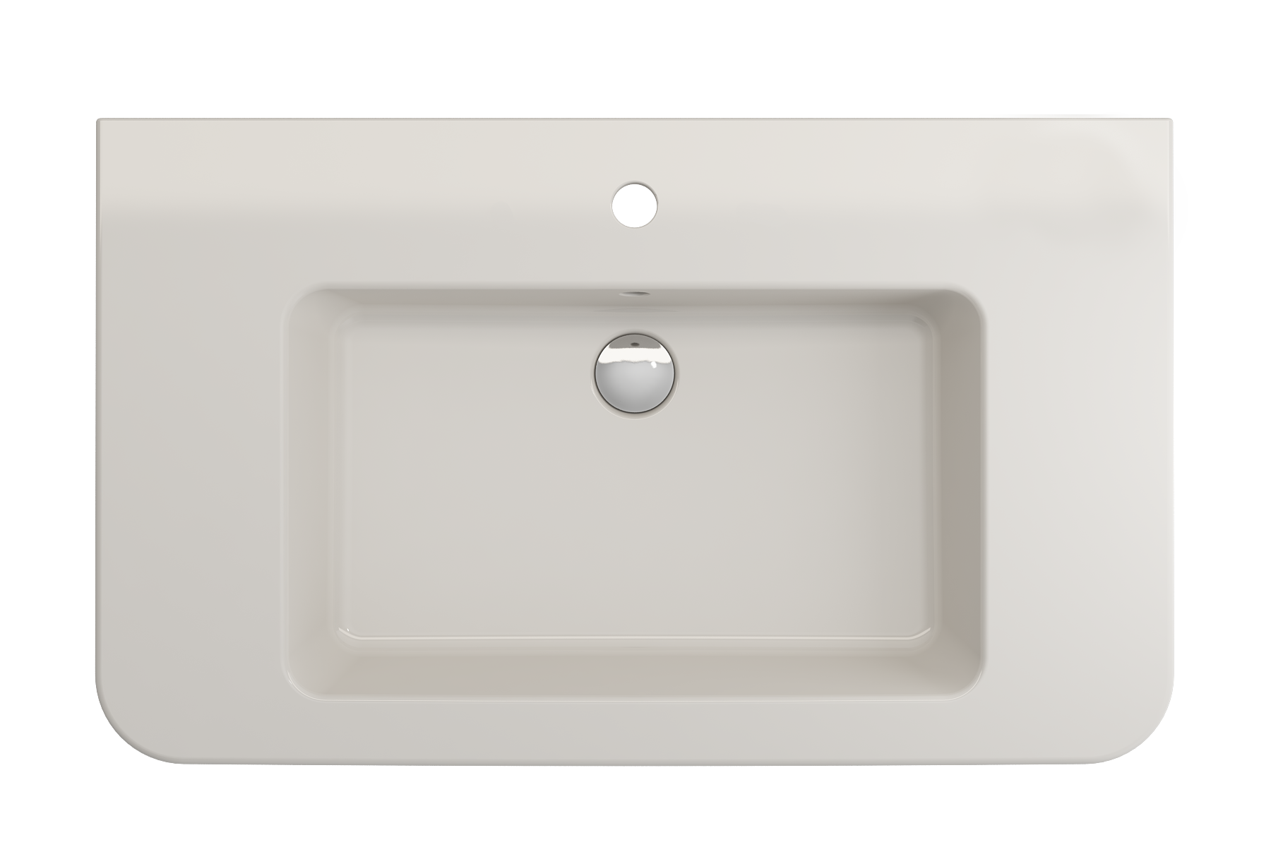 BOCCHI Parma 34" Rectangle Wallmount Fireclay Bathroom Sink, Biscuit, Single Faucet Hole, 1124-014-0126