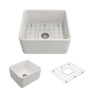 Alternate Image for BOCCHI Classico 20" Fireclay Farmhouse Apron Single Bowl Kitchen Sink, White, 1136-001-0120