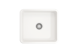 BOCCHI Classico 20" Fireclay Farmhouse Apron Single Bowl Kitchen Sink, White, 1136-001-0120