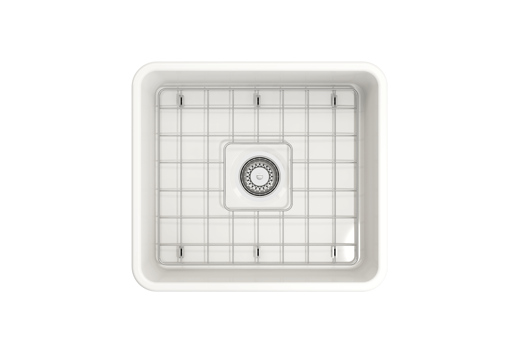 BOCCHI Classico 20" Fireclay Farmhouse Apron Single Bowl Kitchen Sink, White, 1136-001-0120